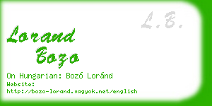 lorand bozo business card